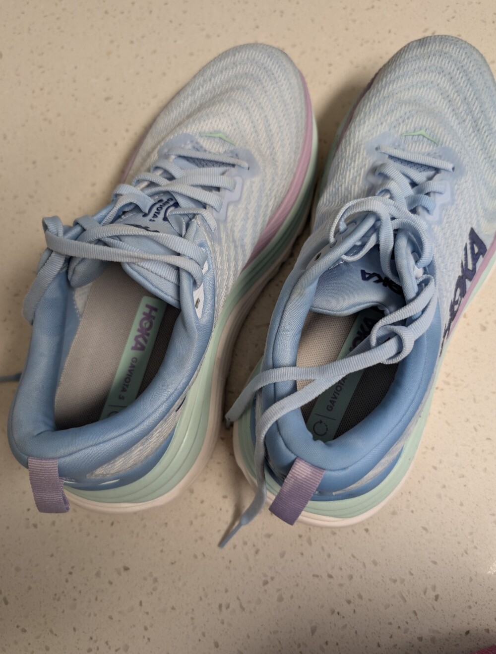 Hoka Women's Light Blue Pastel Running Shoes - Mint & Lavender Accents - Picture 4 of 13